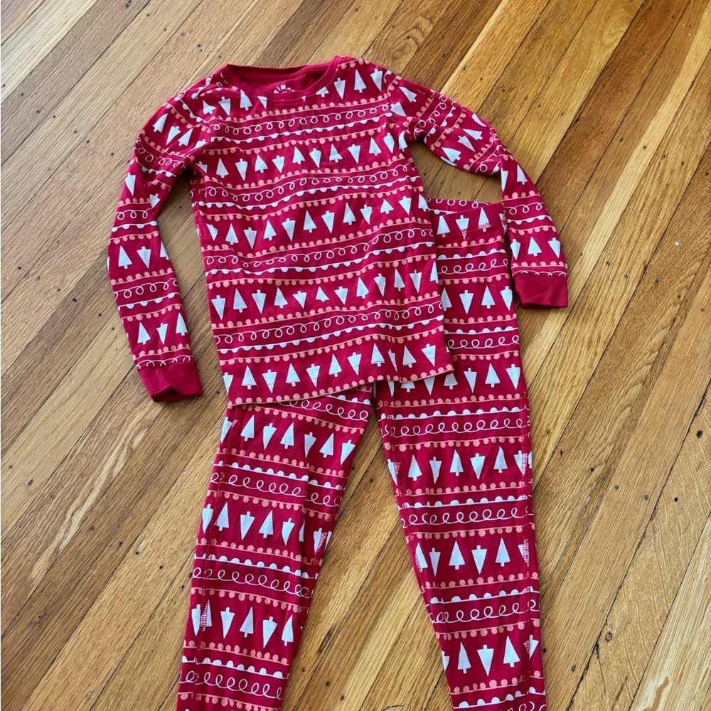 Primary Red Kids Holiday Long-Sleeve Pajamas - Size 6-7 NWOT